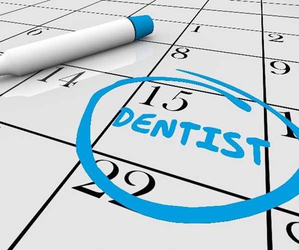 Dentist appointment circled on calendar 